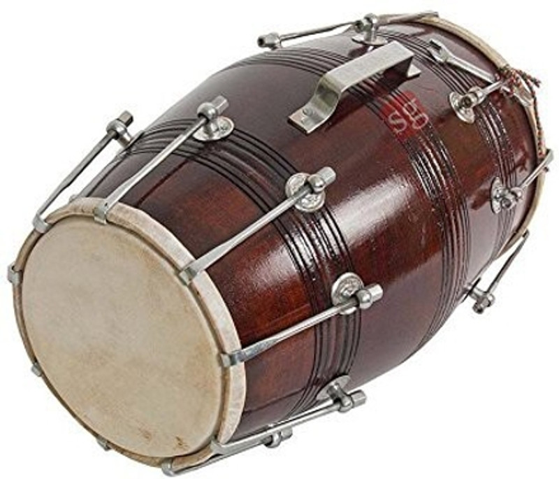 SG MUSICAL SGM-DHL-FL07 Nut & Bolts Dholak(Brown)