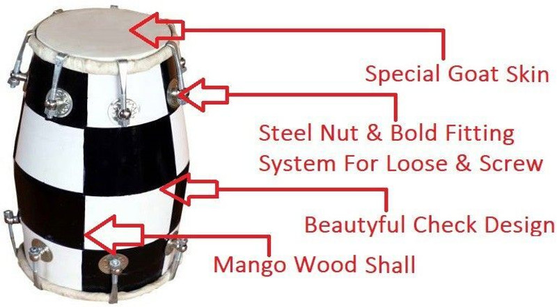 AMROHA musical Baby Dholak 1406 Nut & Bolts Dholak-585 F-1 Nut & Bolts Dholak(Multicolor)