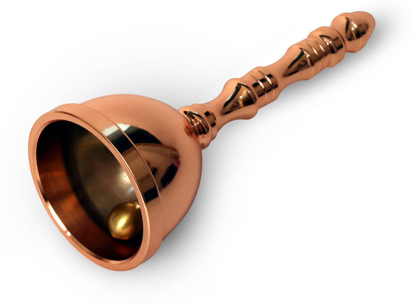 SOLANKIZZZ Brass Hand Bell for Pooja Ghanti Aarti Tankori for Mandir, Home Temple Nut & Bolts Dholak(Gold)