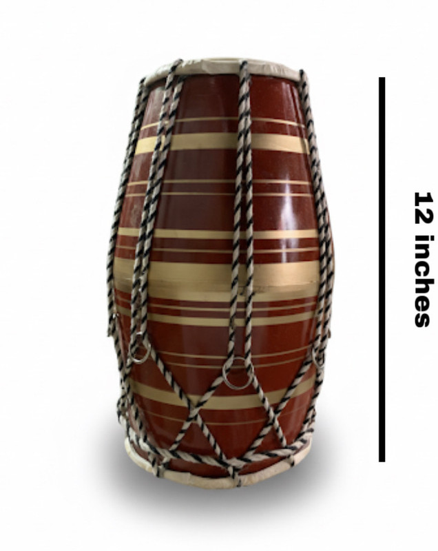 khairati musical Redpvcrope1 Rope & Rings Dholak(Brown)