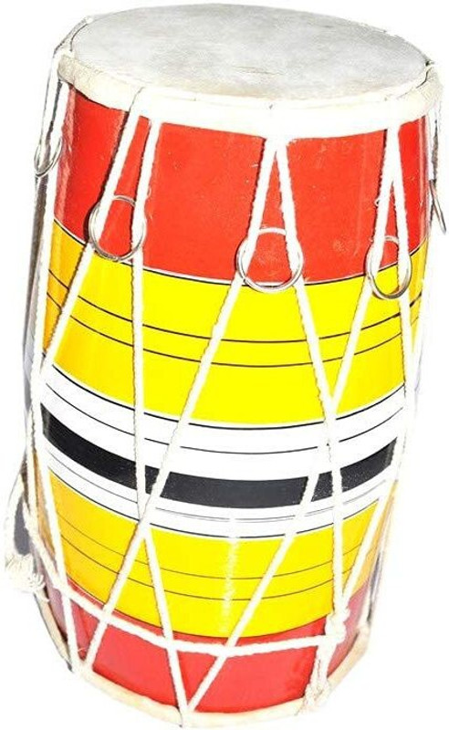 SG MUSICAL INSTRUMENTS - Handmade Wooden Dholak For Kids Multicolor GHJ09 Nut & Bolts Dholak(Multicolor)