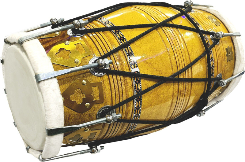 Amrohas Sheeshan wood profesional dholak (I-14) Nut & Bolts Dholak(Yellow)