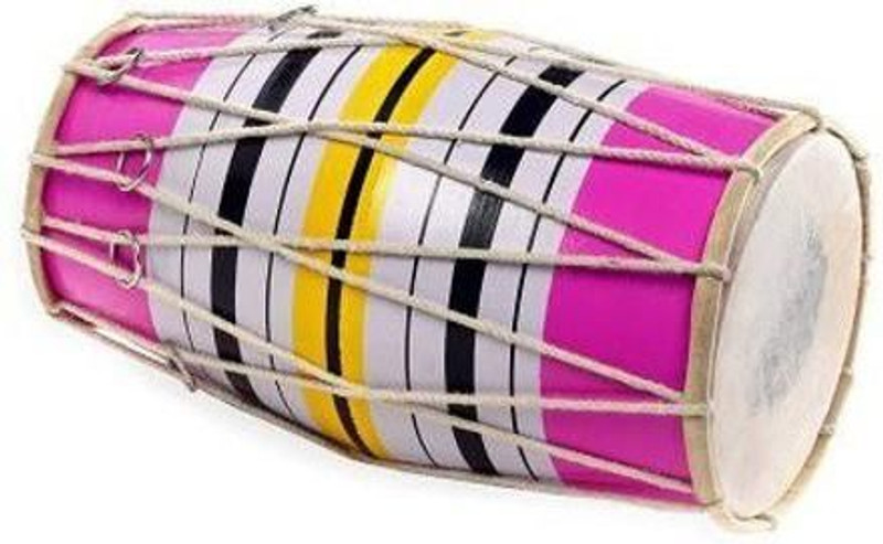 AMROHA ENTERPRISES Talking Drums Baby Dholak Of 11" Size Rope & Rings Dholak909-02132 Rope & Rings Dholak(Multicolor)