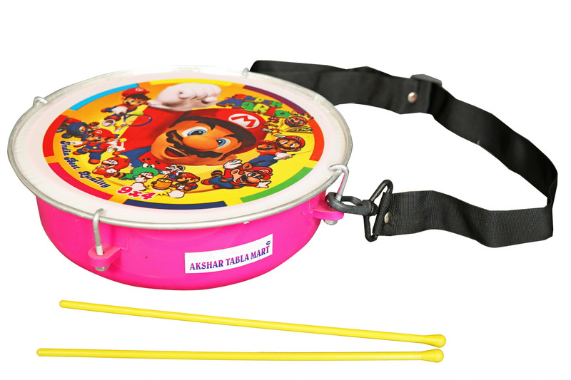 Akshar Tabla Mart Best Of Kids Tasa Drum With Stick & Belt Use For Ganpati Holi & Festival Gift Nut & Bolts Dholak(Multicolor)