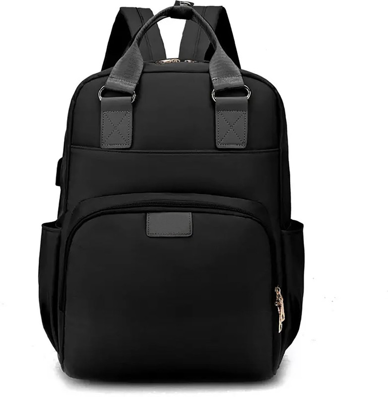HOUSE OF QUIRK Baby Diaper Bag Maternity Backpack With USB Charging Port -35X15X29 Cm Baby Diaper Bag(Black)