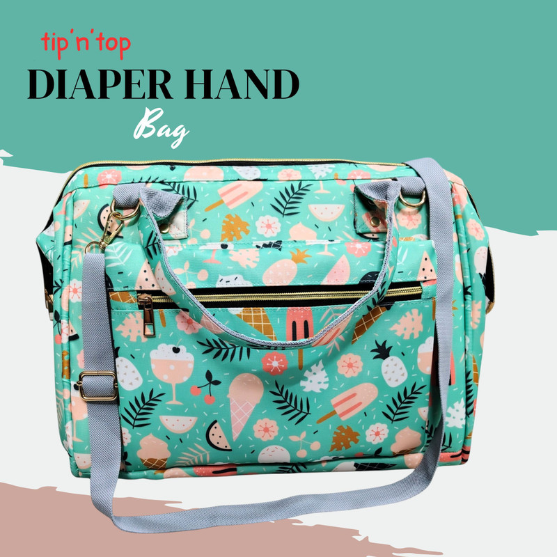 Tip 'n' Top Premium Baby Diaper Handbag 3-in-1 Carrying Styles with Insulated Bottle Pockets Diaper Handbag Maternity Hospital Bag(Green)