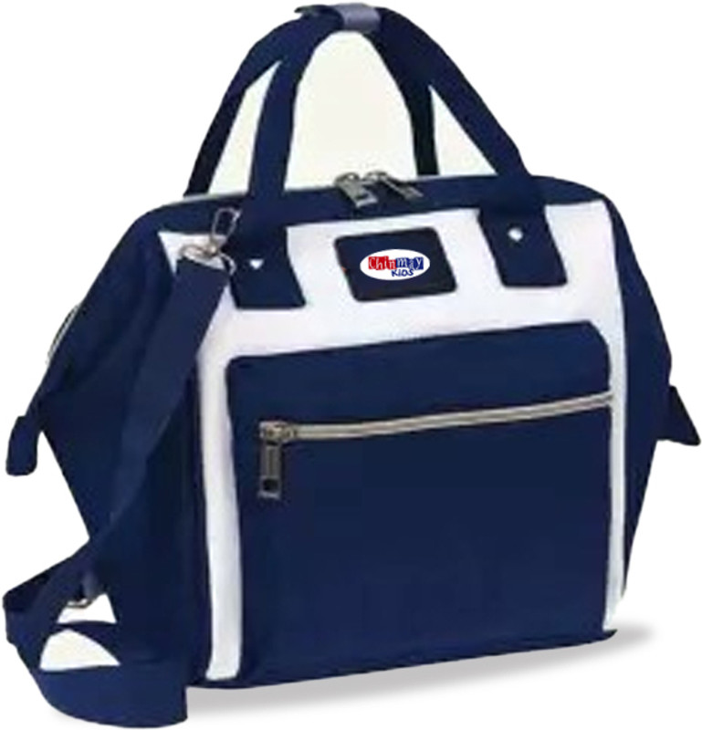 Chinmay Kids Baby Stylish Polyester Backpack for New Born Baby Mom for Casual Travel Outing Stylish Diaper Bag(Navy Blue, White)