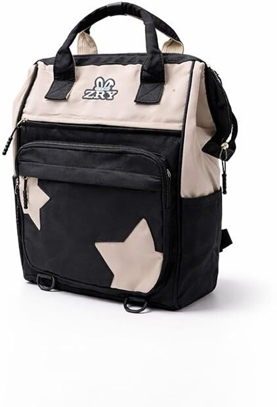 KREEVEE Medium Baby Diaper Bag Water Resistant Oxford Cotton Baby Essentials Organizer Large Baby Diaper Bag(Black)