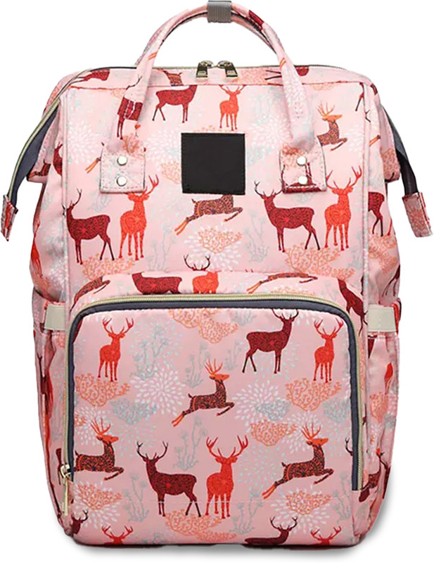Miss & Chief Large Capacity Mother Bag Diaper Backpack with Insulated Bottle Storage Diaper bag(Peach)
