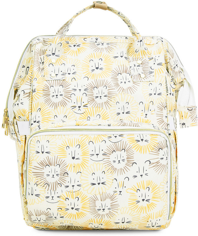 haus & kinder Art on Canvas - Chic Diaper Bag Backpack for Moms (20L) , Roarsome Diaper Bags(Yellow, White)