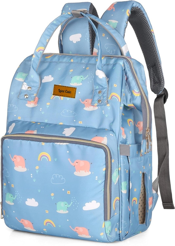 Laee cute Feet Diaper Bag for Moms for Travel Multifunctional Diaper Bag Backpack printed diaper bag(sky blue)