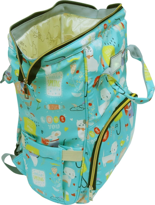 Little Feet Fashionable Diaper/Mother Bag/Diaper Backpack for travel baby diaper bag printed Unicorn Baby Diaper Bag(Light Green)