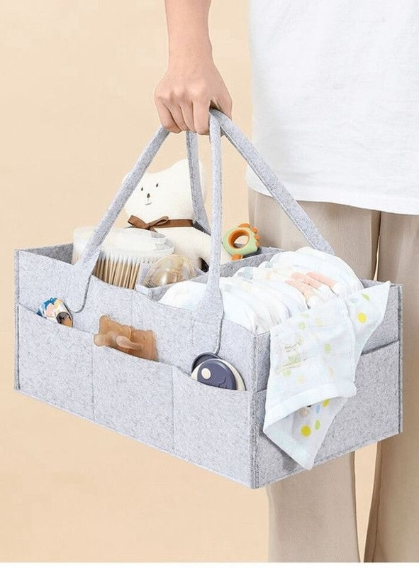 Kemiv Multipurpose Diaper Caddy bag for kids Grey color bag for new born baby Diaper caddy bag(Grey)