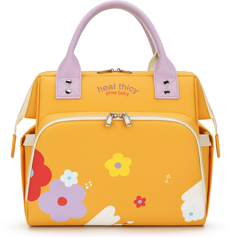 Little curious Small Baby Diaper Bag | Convertible Handbag Backpack Tote Sling Bag for Mother | Bag For New Born Baby I Travelling Bags for Mothers Carry(Orange)