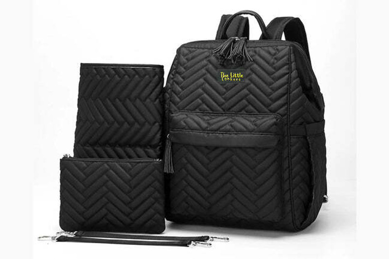 The Little Lookers Jolly Luxe Diaper Bag/Backpack-Midnight Black Diaper Backpack(Midnight Black)