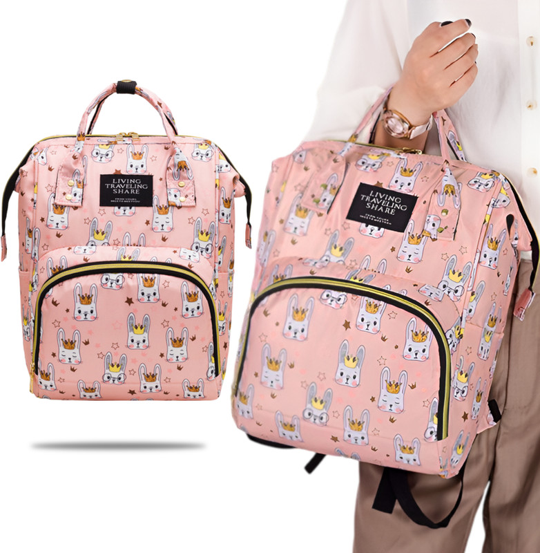 KRAPTICK Baby Diaper Bag, Maternity Diaper Bag for Babies backpack(Nursing Bags for Mothers, Pink Cat)