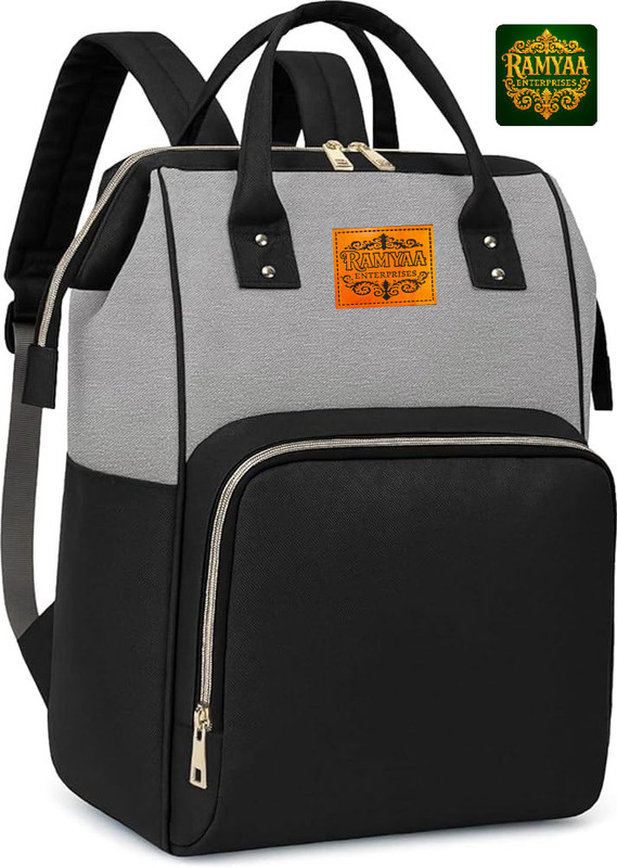 Ramyaa Enterprises GREY & BLACK CLASSY TRENDY diaper bag 1905 Diaper Bag / Mother Bag(Grey, Black, GREY & BLACK)