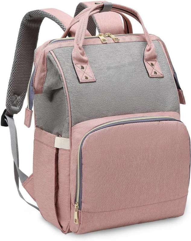 ramyaa Baby Diaper Bag Kids Travelling Bag with Bottle Pockets for Toddlers diaper bag diaper bag(pink & grey)