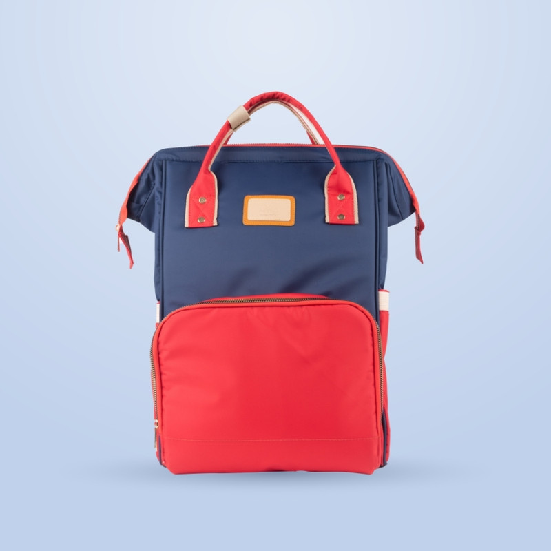 MYLO Baby Multifunctional �10 Pocket Stylish Water-Resistant Diaper Bag with Pouch with Diaper Pouch(Navy & Red)
