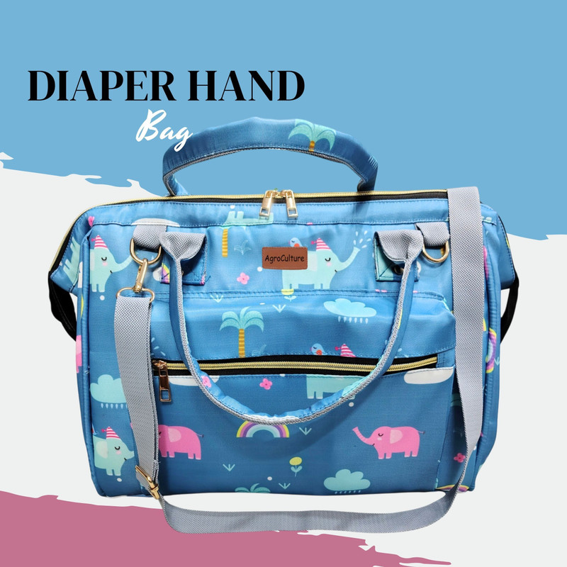 AgroCulture Premium Baby Diaper Handbag 3-in-1 Carrying Styles with Insulated Bottle Pockets Diaper Sling bag Newborn Diaper Organiser Bag(Blue)
