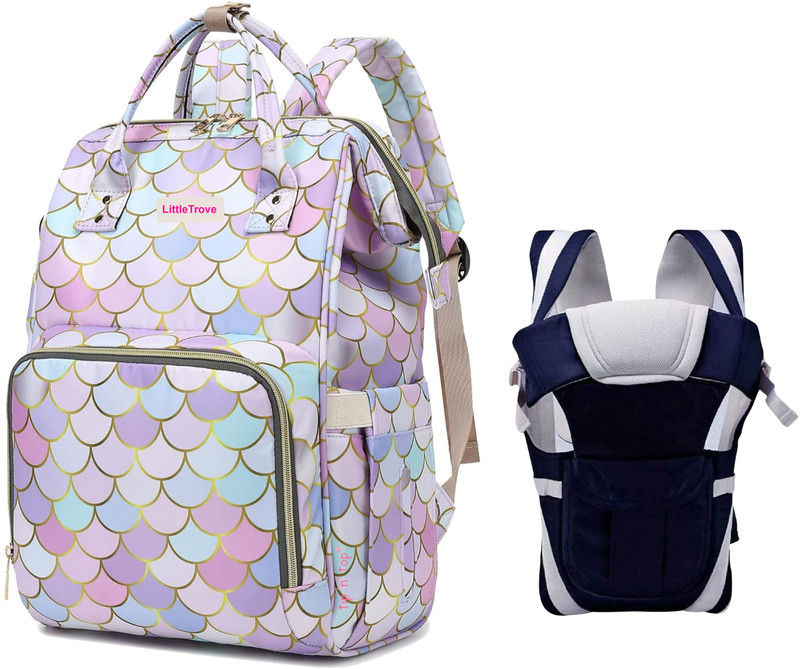 LittleTrove Combo of Premium Baby Diaper Backpack and Baby Carrier for Parents and Babies(Rainbow)