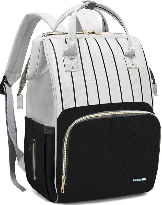 PackNBuy Mother Baby Diaper Bag Multiuse Stylish Baby Diaper Bag for Mom Dad Travel(Black, Grey)