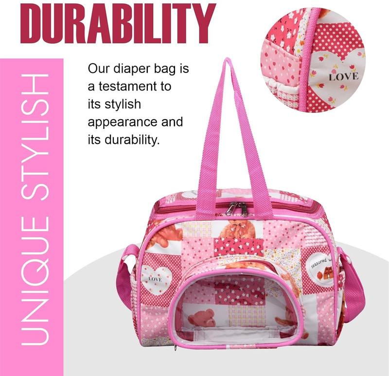KD BAGS Stylish Baby Diaper Bag Waterproof Travel and Daily Use with Bottle Holder Diaper Bag(Dark Pink)