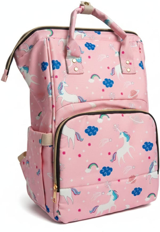 Observe Collection Baby Daiper Bag pink insulated Bottel pockets Backpack(Pink)