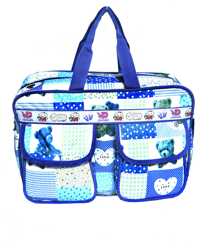 NEWONE 1 Main Compartment, 2 Side Pocket (Shipper/Bottle Holder), 2 Front Tich Pocket/ Messenger Diaper Bag(Blue)