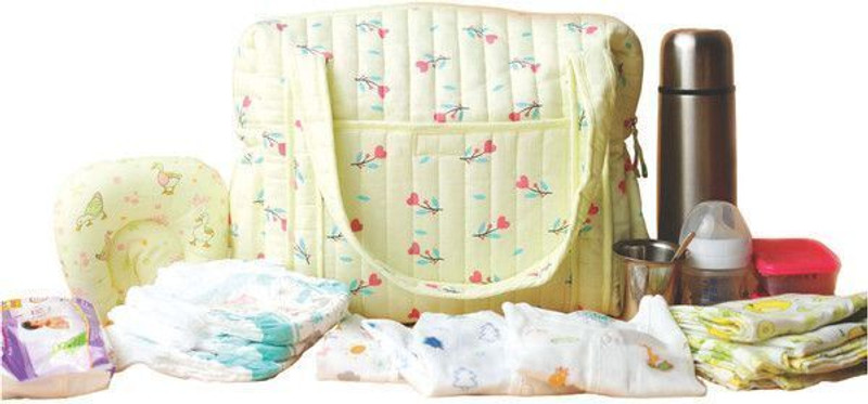 Firstin Lime Cream Anthurium Diaper bag Diaper Bag(Lime Cream Anthurium)