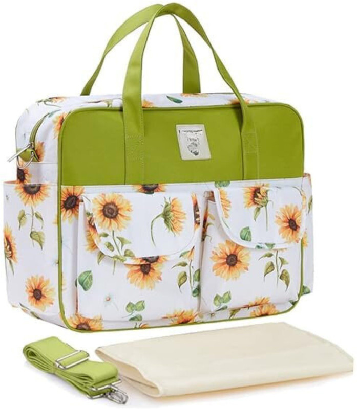 Smilebaby Diaper Bag Multifunctional Maternity Bag Stylish Baby Travel Bag | Mamas Bags modern parenthood(SUNFLOWER GREEN)