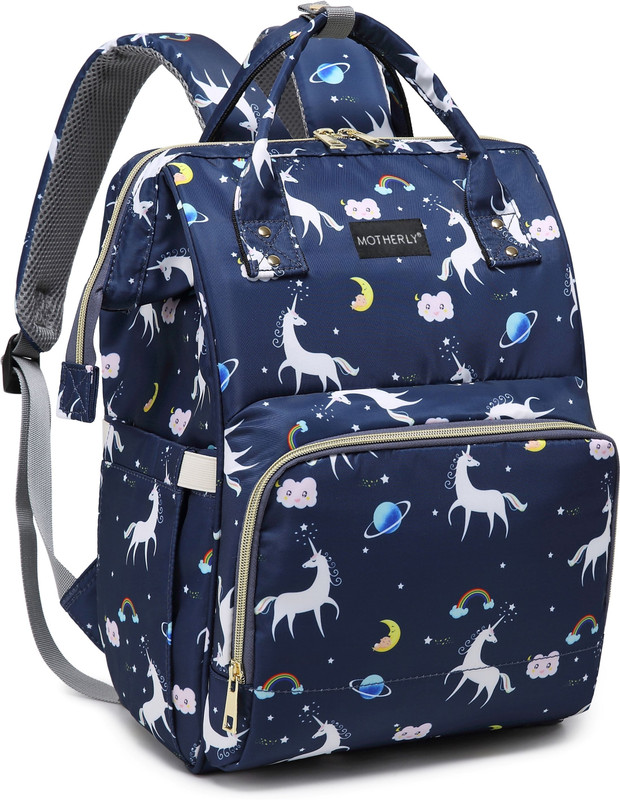 MOTHERLY Baby Diaper Bag, Mothers Maternity Bags for Travel (Unicorn Blue-Style2) for mom, Hospital baby bag for mothers travel(BLue1)