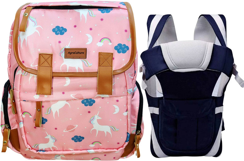AgroCulture Laptop Bag cum Baby Essential Bag Diaper Bag Baby Travelling Bag + baby carrier Baby Diaper bag with Laptop Compartment(Pink)