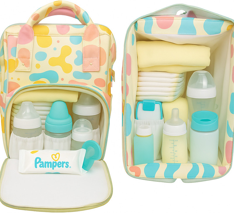 Mars And Venus Baby Diaper Bag Backpack – Bag for Moms with Storage & Insulated Bottle Pockets Diaper Bag(White, Multicolor)
