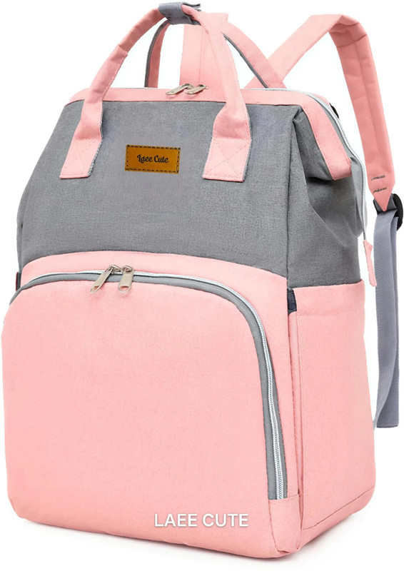 Laee cute "Stylish Pink & Grey Baby Diaper Bag – Waterproof Maternity Travel Backpack unicorn diaper bag(Grey, Pink)