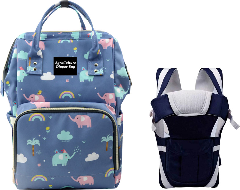 AgroCulture Premium Baby Diaper Bag for Mother + Blue Baby Carrier, Baby Diaper bag(Blue)