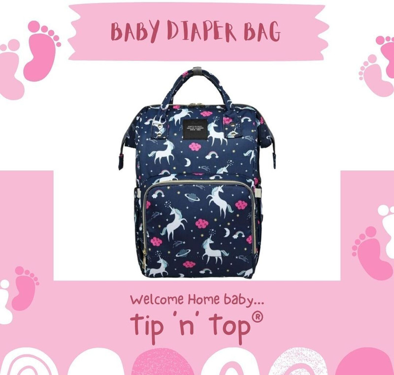 Tip 'n' Top Premium Baby Diaper bag Unicorn Printed Baby Diaper Bag(Blue)