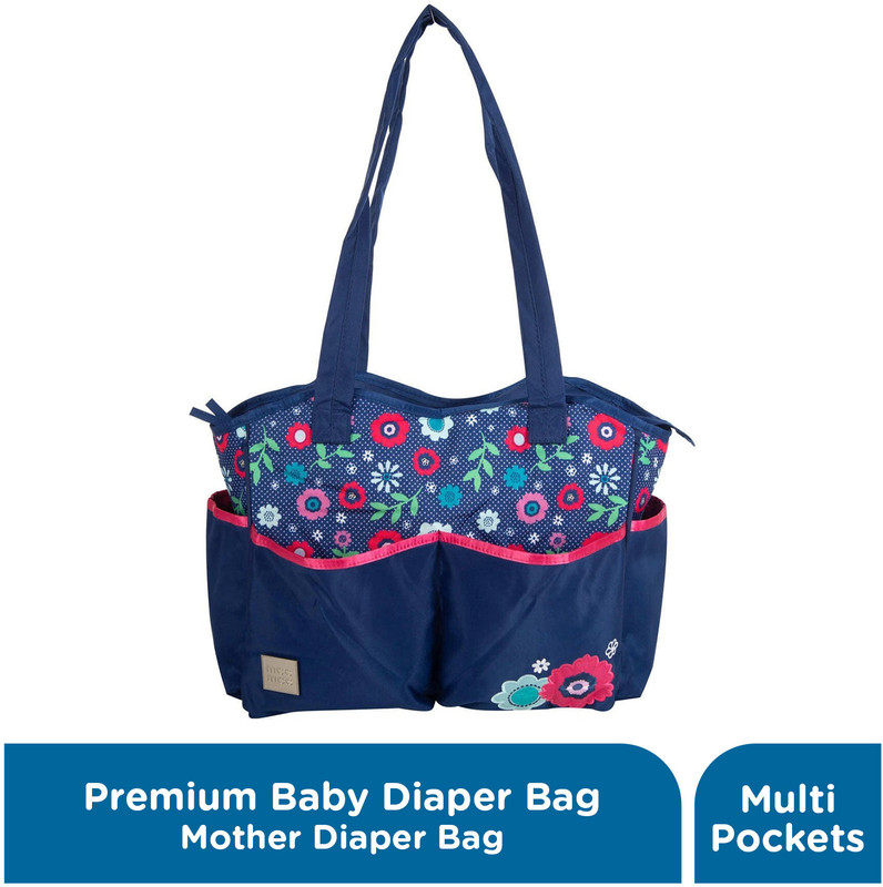MeeMee Waterproof Maternity Backpack for Moms with Multiple Pockets & Changing Mat Baby Diaper Bag(Navy Blue, Pink)