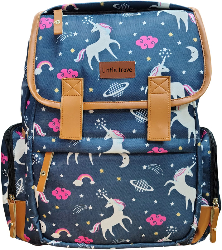 LittleTrove Premium Laptop Bag cum Baby Essential Bag Diaper Bag Baby Travelling Bag Diaper Backpack(Blue Unicorn)