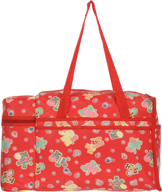 HOMESTIC by Kuber Industries PVC Teddy Print Mothers Bag With 2 Bottle Holders & Handle (Red) Mothers Bag(Red)