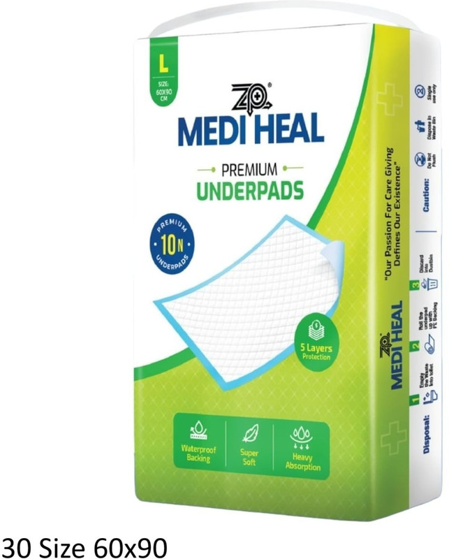 OTICA Heal Premium Disposable Underpads-Super Absorbent, Leak-Proof 30 Size 60x90 Underpads(White)