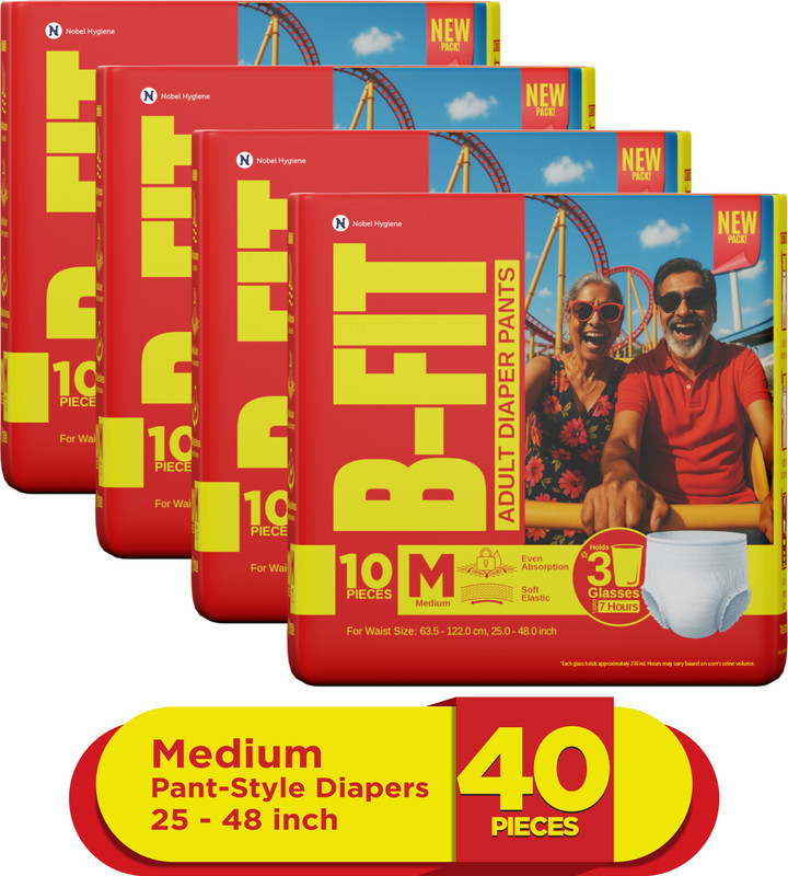 B-FIT Regular Pant Style Adult Diapers - M(20 Pieces)