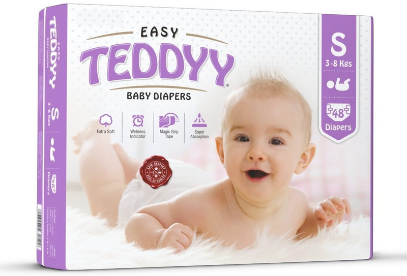 TEDDYY EASY Baby Tape Diaper - Small (48 pieces) - S(48 Pieces)