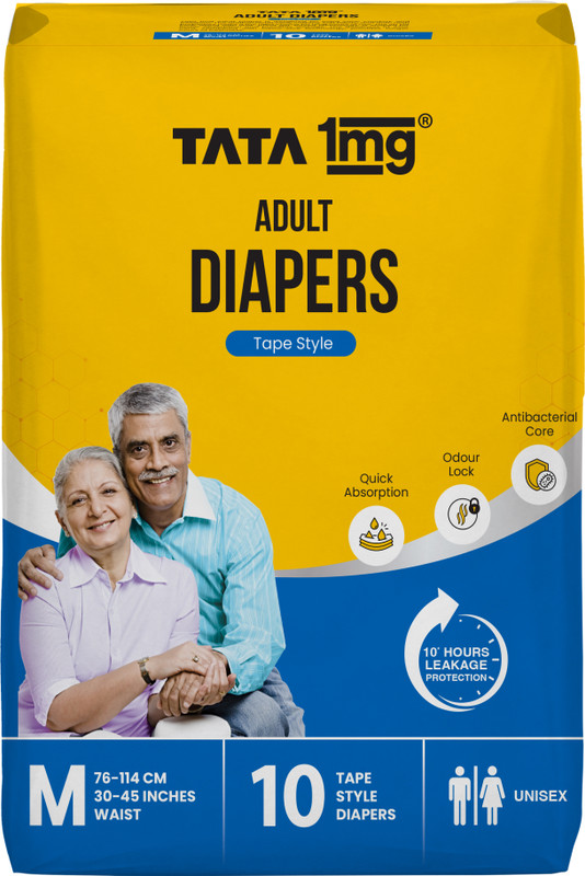 TATA 1mg Adult Diaper Pant Style Adult Diapers - M(10 Pieces)