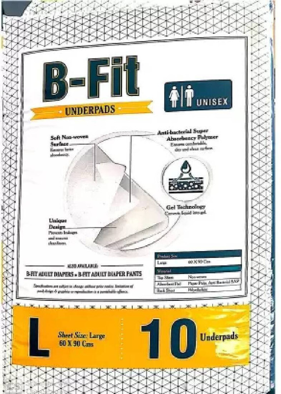 B-FIT Under Pad With Jel Technology Large (Pack of 6) Adult Diapers - L(60 Pieces)