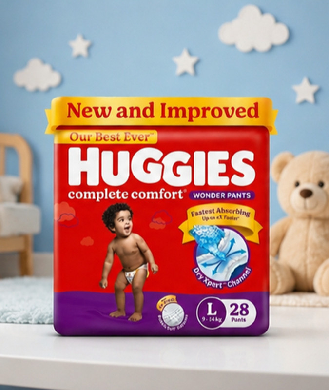 Huggies Baby Diaper Pants Large L 28 Count Leak Protection Pant Diapers - L(28 Pieces)