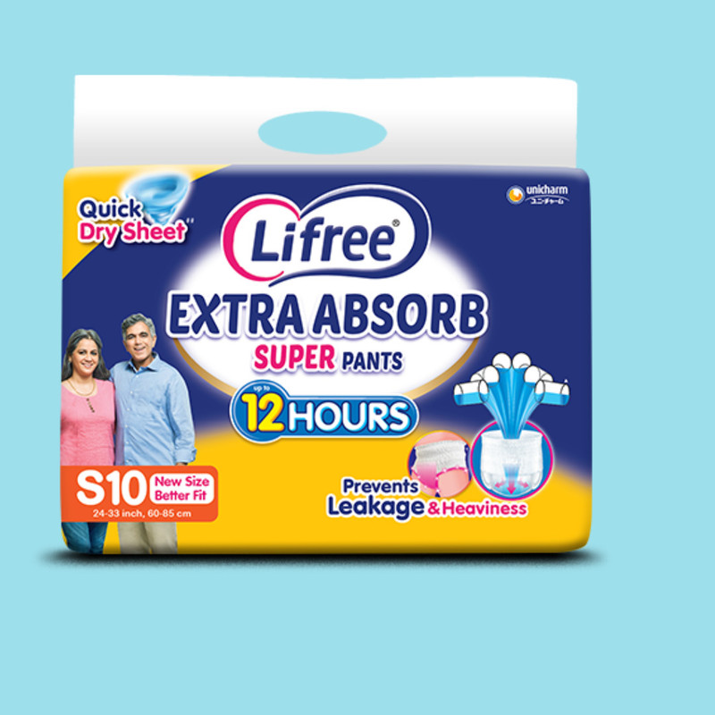 LIFREE Small Diapers for Adults | Dual Leak Guards, Breathable & Soft Lining Adult Diapers - S(10 Pieces)