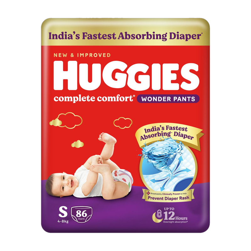 Huggies Complete Comfort Wonder Pant Diapers - S(86 Pieces)