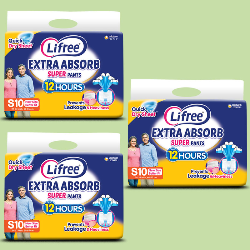 LIFREE Adult Diapers S Size | Ideal for Elderly Women & Men, Easy Tape Design Adult Diapers - S(60 Pieces)
