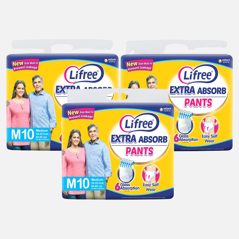 LIFREE Extra Absorb M10 Adult Diapers - M(10 Pieces)